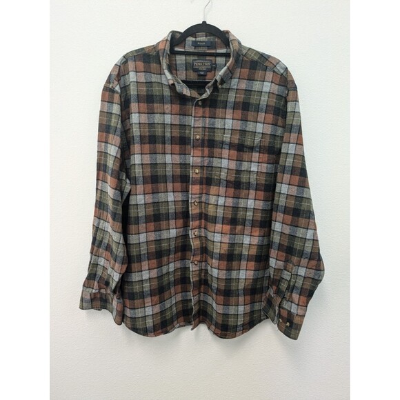 Pendleton Mason Plaid Flannel Button Down Shirt sz XXL Lumberjack Diner Luke - Picture 1 of 8